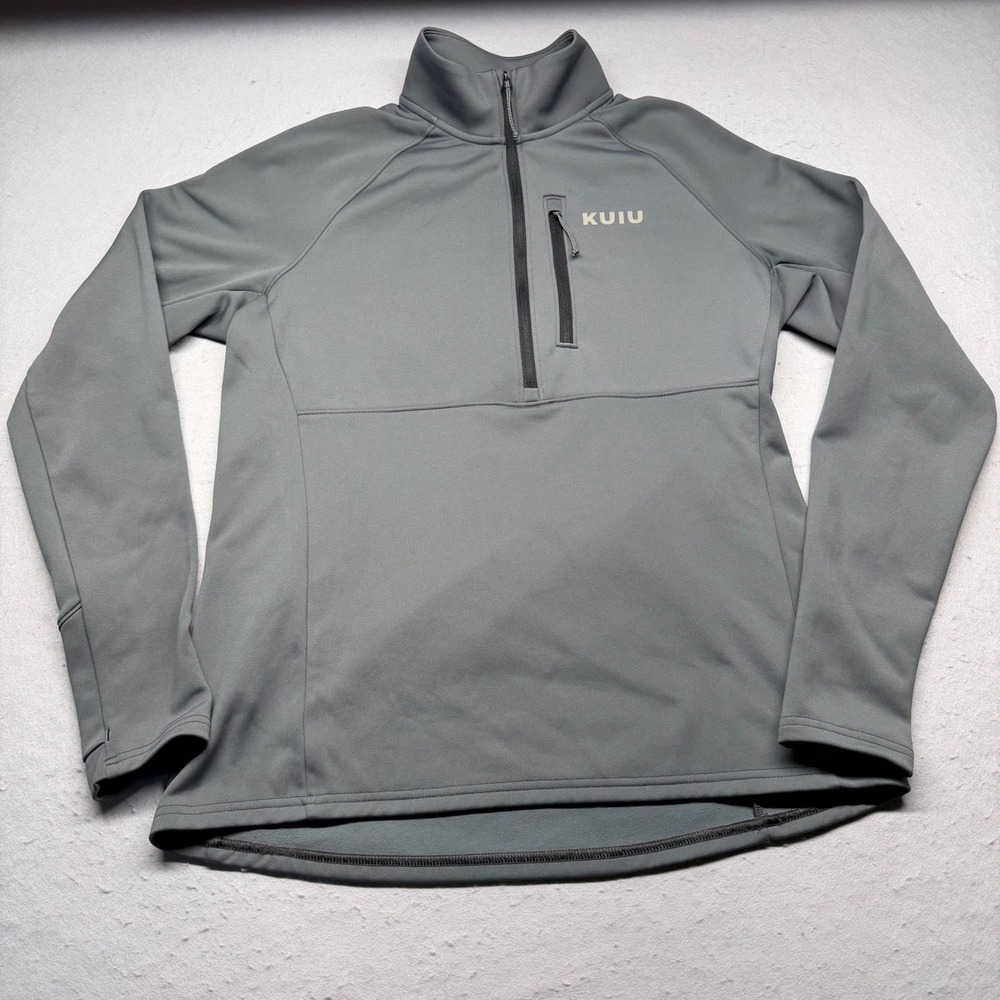 KUIU Pullover Mens Medium Gray StrongFleece 260Zip-T Hunting DWR Karuishi Fleece